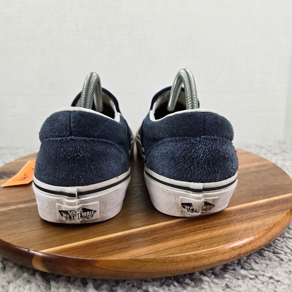 Vans Classic Slip On Deboss OTW Navy Suede Leather Casual Daily Sneaker Mens 8.5 - Picture 2 of 12